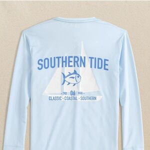 Southern Tide Blue Performance Tee